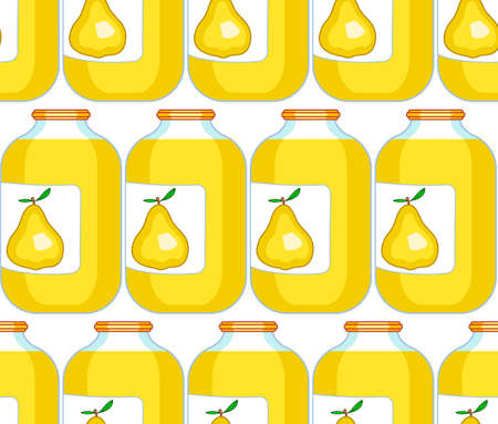 Seamless pattern of the pear juice glassesのイラスト素材