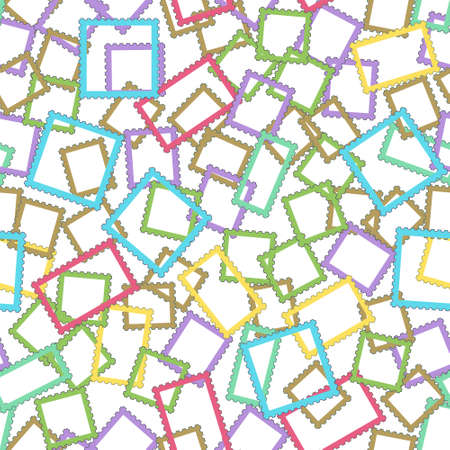 Seamless pattern of the abstract postage stamps framesのイラスト素材