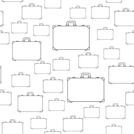 Seamless pattern of the contour suitcasesのイラスト素材