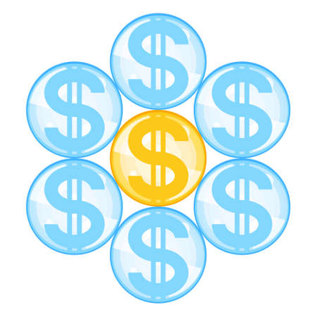 Illustration of the abstract dollar flower symbol iconのイラスト素材