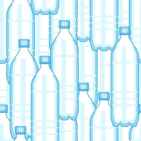 Seamless pattern of the random plastic bottlesのイラスト素材