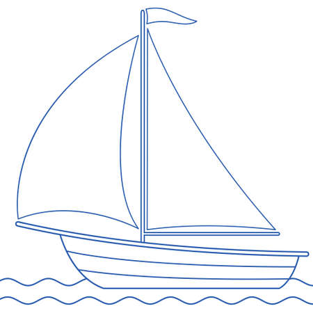 Illustration of the sailing boat iconのイラスト素材
