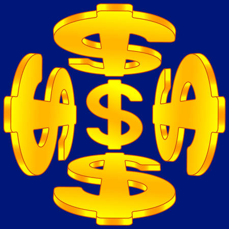 Illustration of the abstract dollar symbolsのイラスト素材