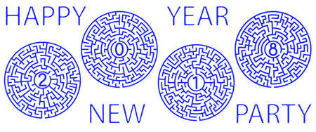 Illustration of the 2018 round mazes letteringのイラスト素材