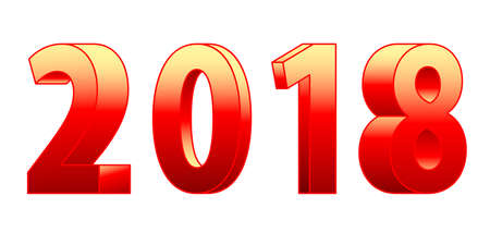 Illustration of the 2018 3d color letteringのイラスト素材
