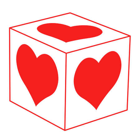 Illustration of the abstract heart cubeのイラスト素材