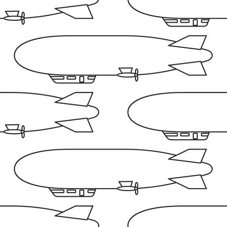 A Seamless pattern of the contour airshipsのイラスト素材