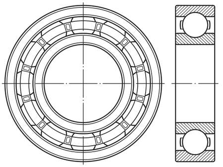 Illustration of the contour ball bearingのイラスト素材