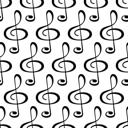 Seamless pattern of the treble clef symbolsのイラスト素材
