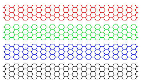Continuous hexagonal netting banner set illustration.のイラスト素材