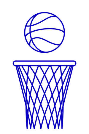 Illustration of the contour basket and ballのイラスト素材