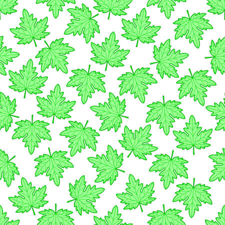 Seamless pattern of the green maple leavesのイラスト素材