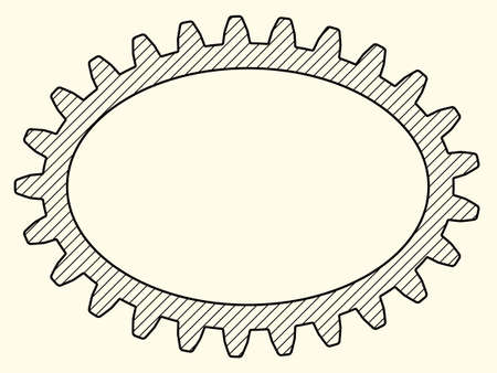 Illustration of the abstract elliptical gearのイラスト素材