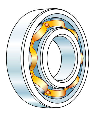 Illustration of the volumetric ball bearing designのイラスト素材