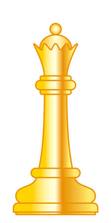 Illustration of the abstract gold chess queen pieceのイラスト素材