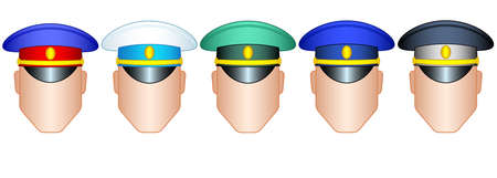 Illustration of the color service cap setのイラスト素材
