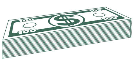 Illustration of the abstract paper dollar currency bundleのイラスト素材