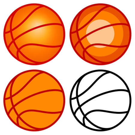 Illustration of the basketball ball set iconsのイラスト素材