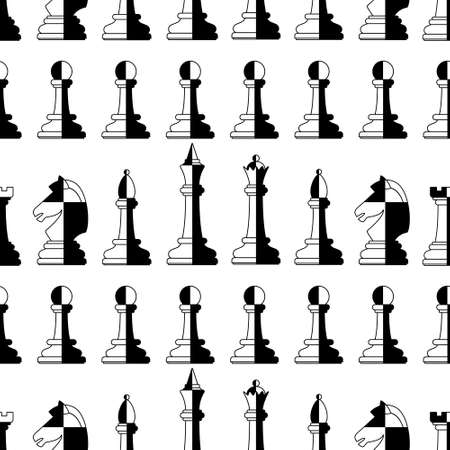 Seamless pattern of the abstract chess piecesのイラスト素材