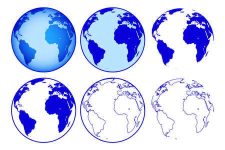 Illustration of the globe icon set. Elements of this image furnished by NASA. 
Source of map: http://visibleearth.nasa.gov/view.php?id=74518のイラスト素材