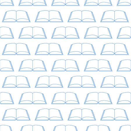 Seamless pattern of the contour open booksのイラスト素材