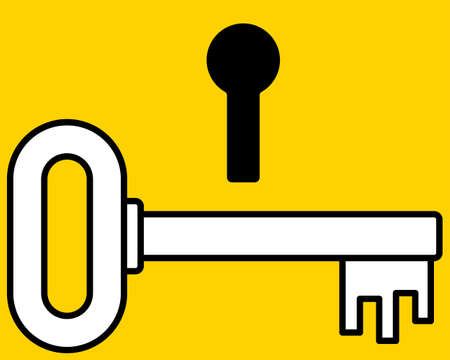 Illustration of the key and keyhole iconのイラスト素材