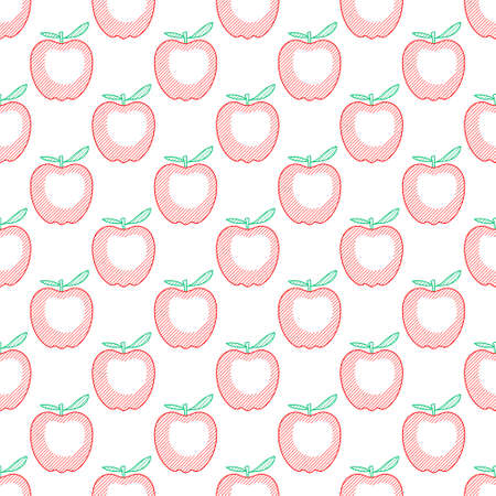 Seamless pattern of the red applesのイラスト素材
