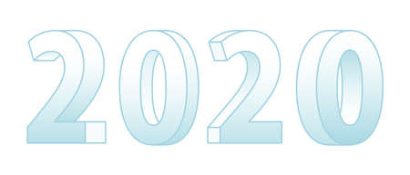Illustration of the 2020 3d color lettering