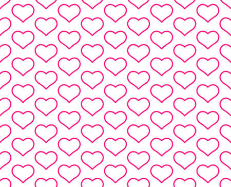 Seamless pattern of the valentine's day contour heart symbols