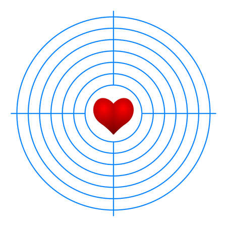 Illustration of the valentine's day abstract heart target iconのイラスト素材