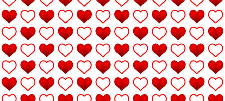 Seamless pattern of the valentine's day abstract heart icon