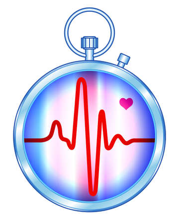 Illustration of the stopwatch pulse monitorのイラスト素材
