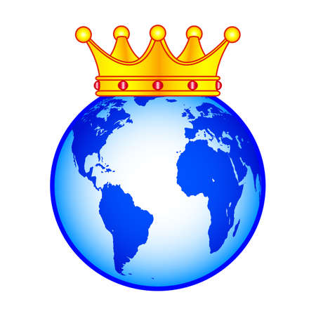 Concept illustration of the globe and crown.のイラスト素材
