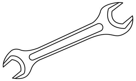 Illustration of the contour hand spanner wrench toolのイラスト素材