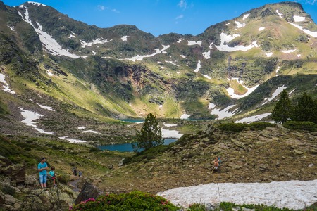 Photo of Tristaina high mountain lakes in Pyrenees, Andorra.の写真素材
