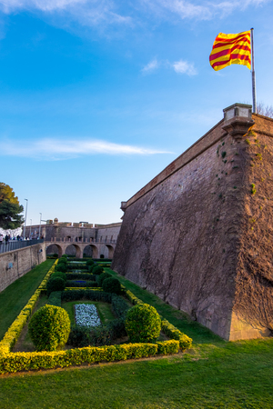 Montjuic castle in Barcelona, Catalonia, Spain.のeditorial素材