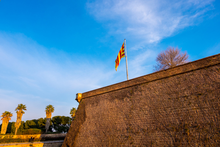Montjuic castle in Barcelona, Catalonia, Spain.のeditorial素材