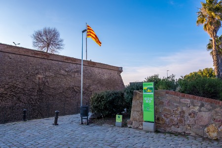 Montjuic castle in Barcelona, Catalonia, Spain.のeditorial素材
