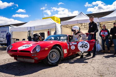 Bizzarrini 5300 GT in montjuic spirit Barcelona circuit car show.のeditorial素材