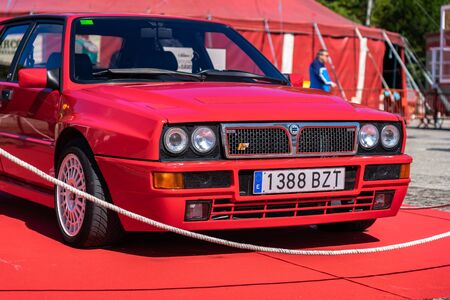 Lancia Delta HF Integrale EVO II in montjuic spirit Barcelona circuit car show.のeditorial素材