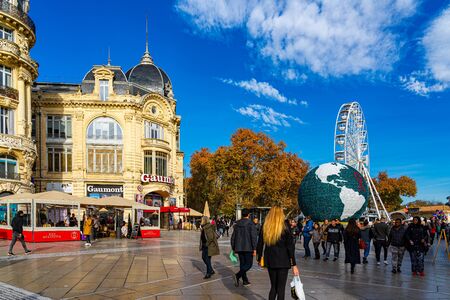 Place de la Comedie in Montpellier, Franceのeditorial素材