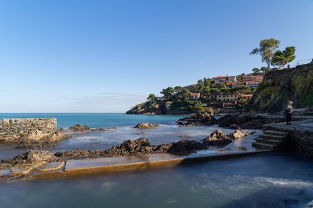Old town of Collioure, France, a popular resort town on Mediterranean sea