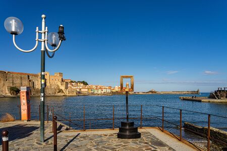 Old town of Collioure, France, a popular resort town on Mediterranean seaの写真素材