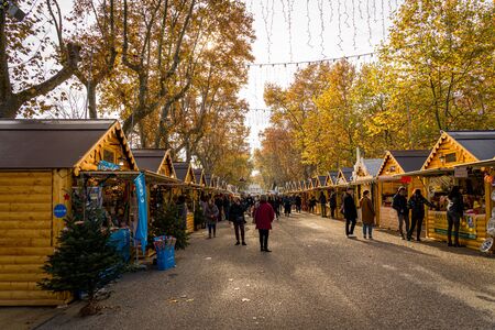 Esplanade Charles de Gaulle in Montpellier, Franceのeditorial素材