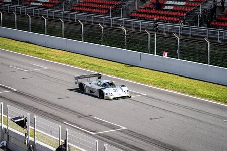 Mercedes Benz C11 Classic endurance racing group C in montjuic spirit Barcelona circuit car show.