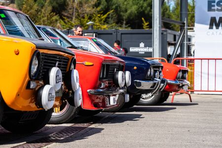 SEAT 1430 FU Abarth in montjuic spirit Barcelona circuit car show.のeditorial素材