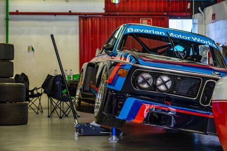 BMW 3.0 CSL in montjuic spirit Barcelona circuit car show.のeditorial素材