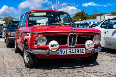 BMW 2002 TI in montjuic spirit Barcelona circuit car show.