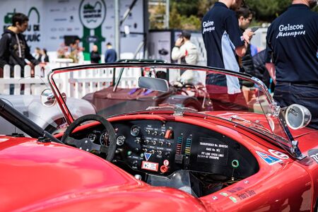 Shelby Cobra in montjuic spirit Barcelona circuit car show.のeditorial素材