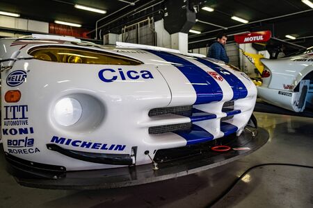 Chrysler Dodge Viper GTS in montjuic spirit Barcelona circuit car show.のeditorial素材